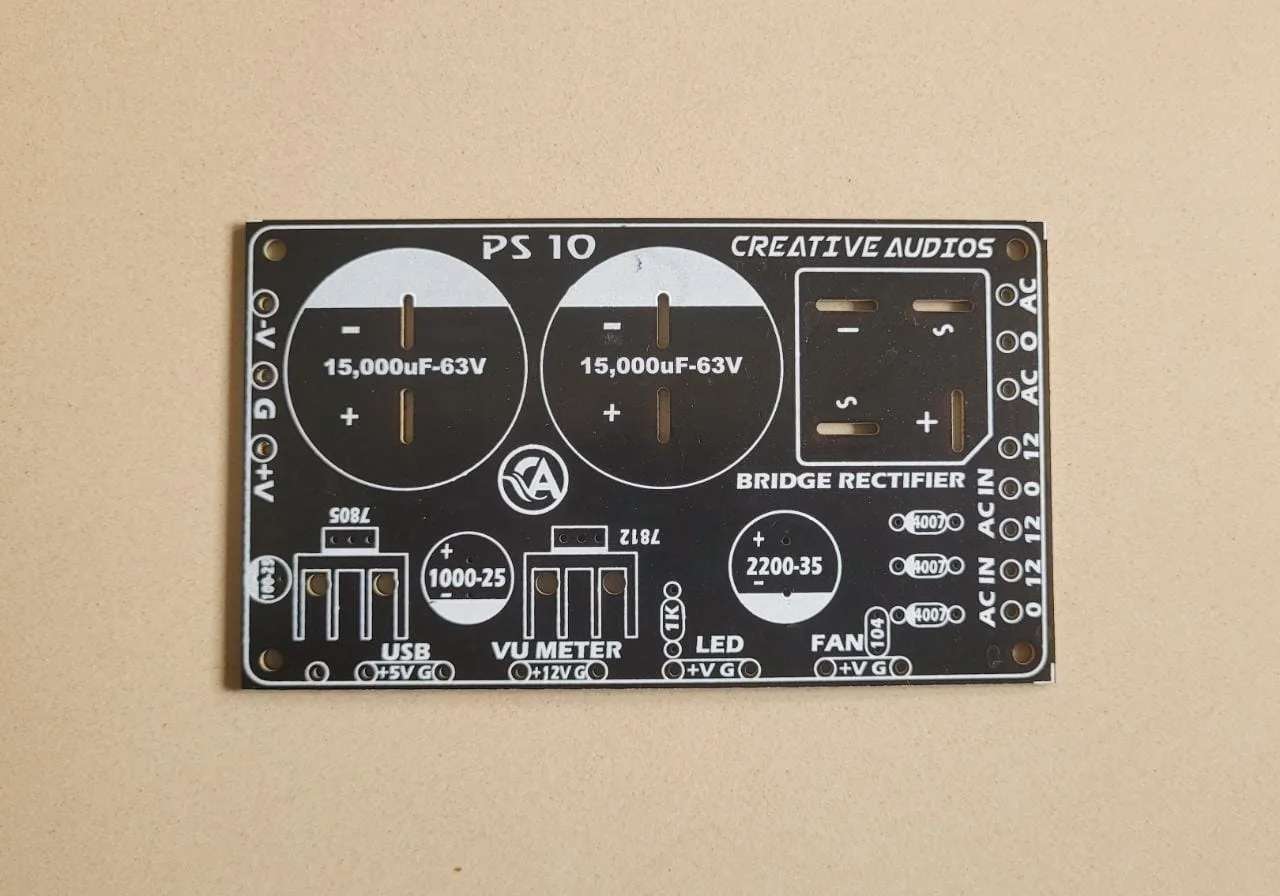 Creative Audios Power Supply Rectifier PCB (Size: 70mm x 120mm)