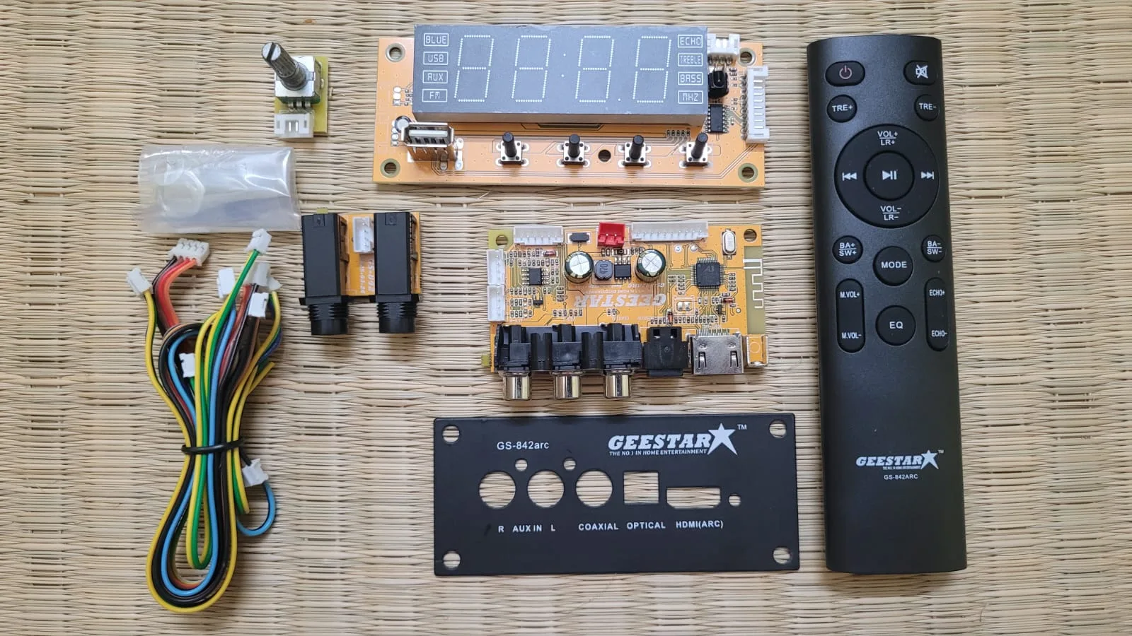 Geestar (GS-842) 2.1 Remote Kit with USB Bluetooth Audio Player with HDMI ARC, Optical and Coaxial, AUX Input