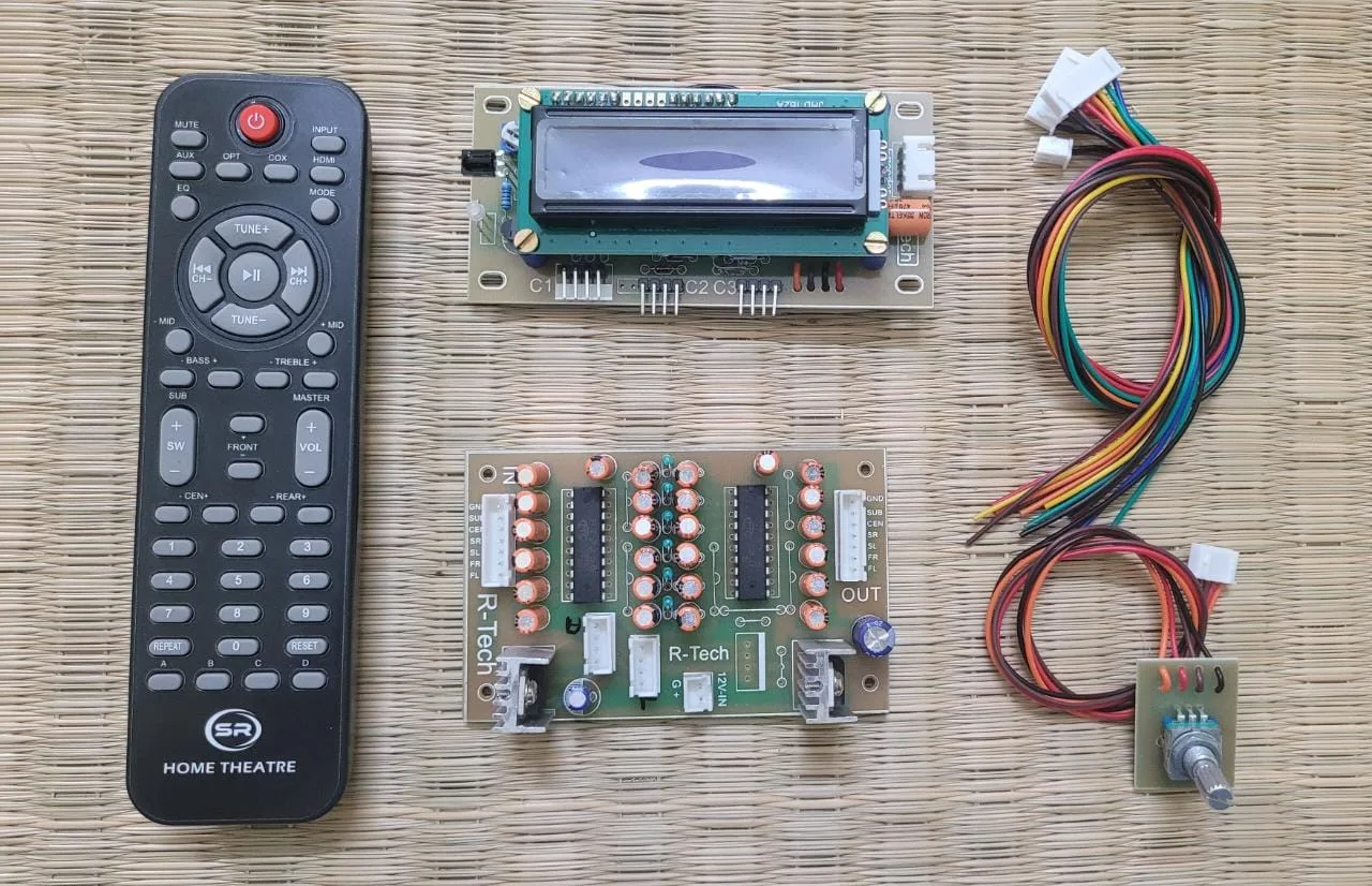 6-Channel (PT2258 Double IC) Digital Volume Control Remote Kit for 5.1 Amplifier with LCD Display