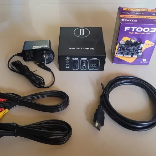FT003 (Ver 2.0 & SW Ver 3.5) 5.1 Dolby & DTS to Analog 5.1 Decoder Full Kit with HDMI ARC & RCA Cables, Six Channel Gainer