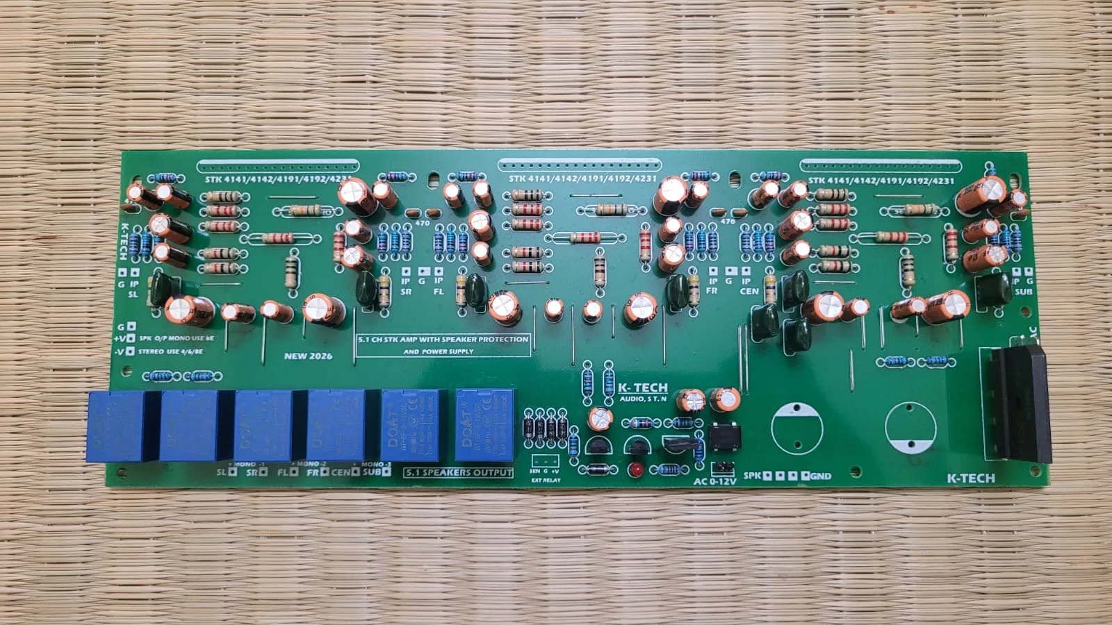 STK IC 5.1 Driver Board with Onboard Power Supply & Speaker Protection Section