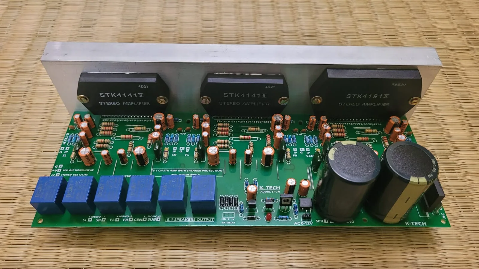 STK 5.1 Amplifier Board with STK4141 for FL, FR, SL,SR & STK4191 for CEN & Subwoofer Channel
