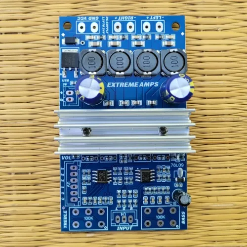 Extreme Amps 12V Class-D Stereo Amplifier with Bass and Treble