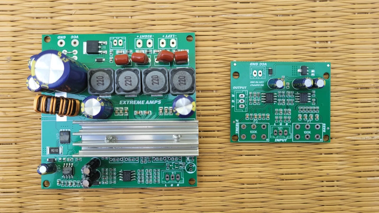 12V / 24V DC Input (50+50)Watts TPA3116D2 Class-D Amplifier & Bass Treble Board for Automotive Vehicle's