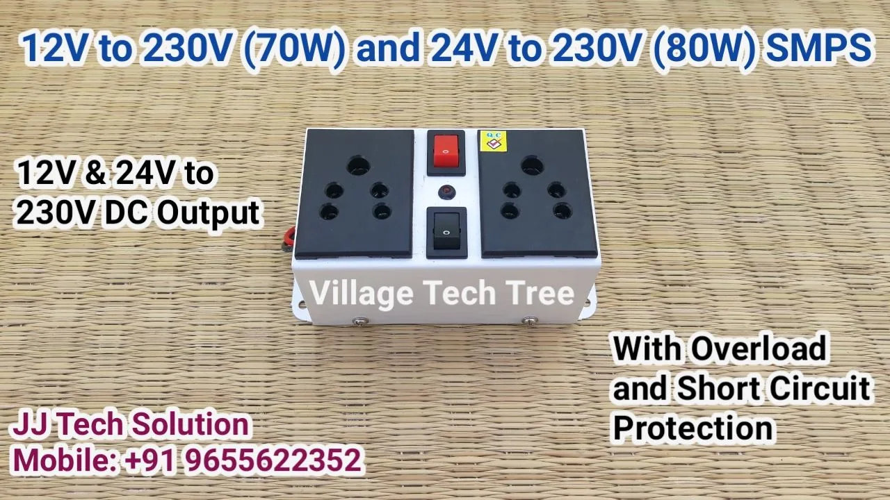 12V DC to 230V, 100W DC SMPS Converter