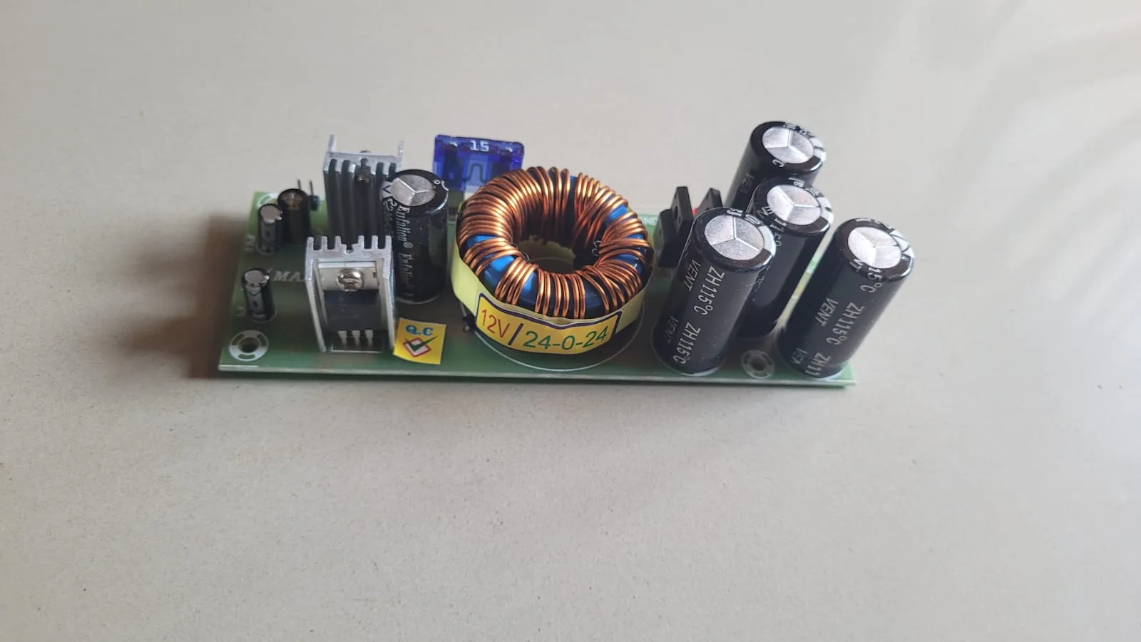 12V DC to 24 0 24V, 10A Dual Supply SMPS Board