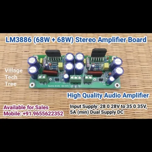 LM3886 Hi-Fi Stereo (68+68)W Amplifier Board without Heat Sink