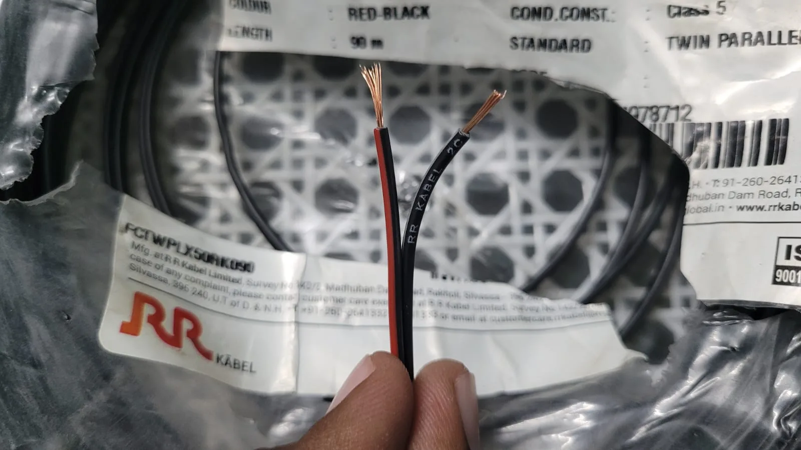 RR Brand Speaker Wire 0.5 Sq.mm (35rs Per Metre) Pure Copper