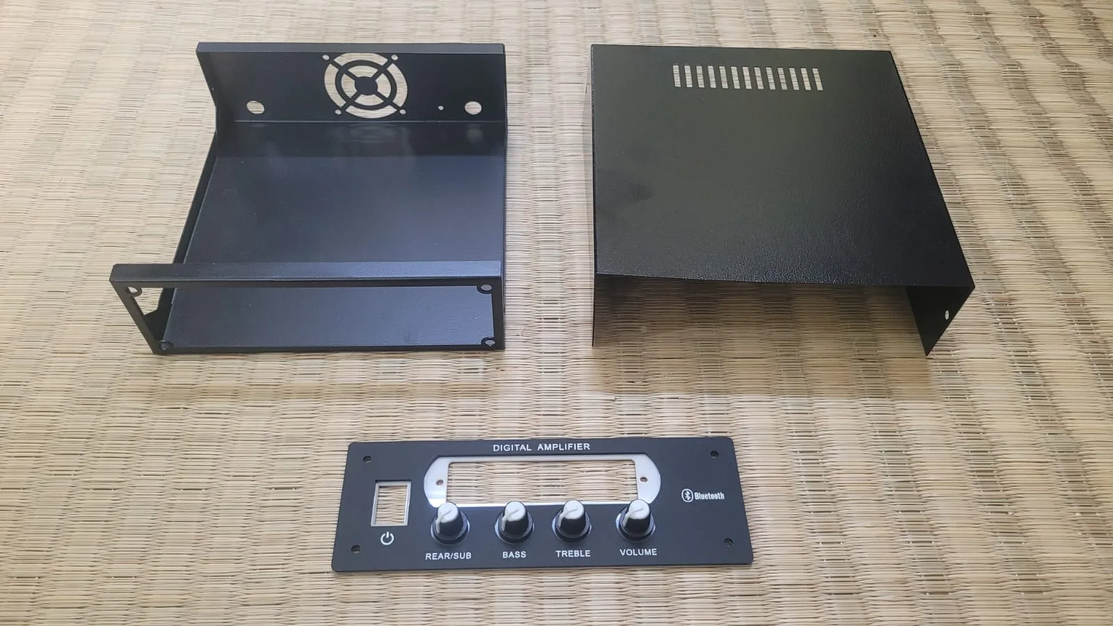 Car Stereo (1313 Model) 7" Depth Cabinet & Black Acrylic Panel with 4-Control PVC knobs