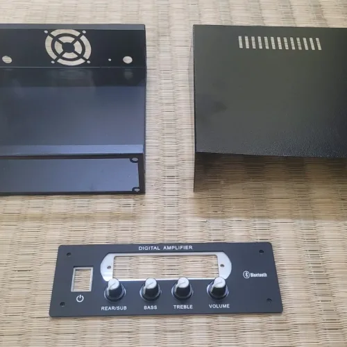 Car Stereo (1313 Model) 7" Depth Cabinet & Black Acrylic Panel with 4-Control PVC knobs