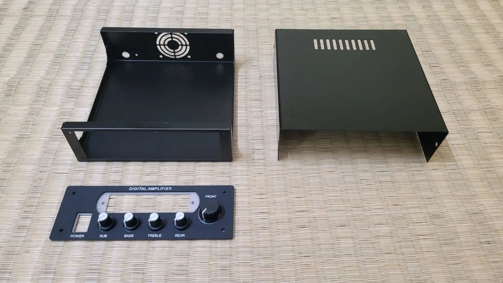 Car Stereo (1313 Model) 7" Depth Cabinet & Black Acrylic Panel with PVC knobs