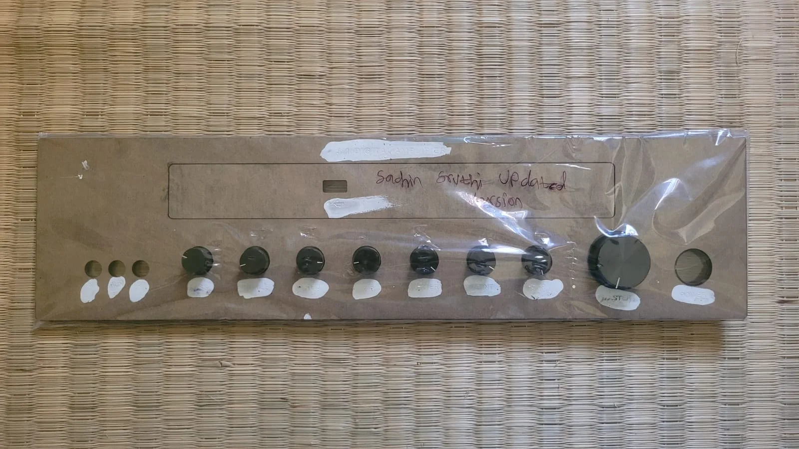 Acrylic Panel for Sachin Sruthi Front End Prologic Board Analog Volume Control type 5.1 Amplifier with (7+1) 8- Control type Aluminium Knobs & VU mete