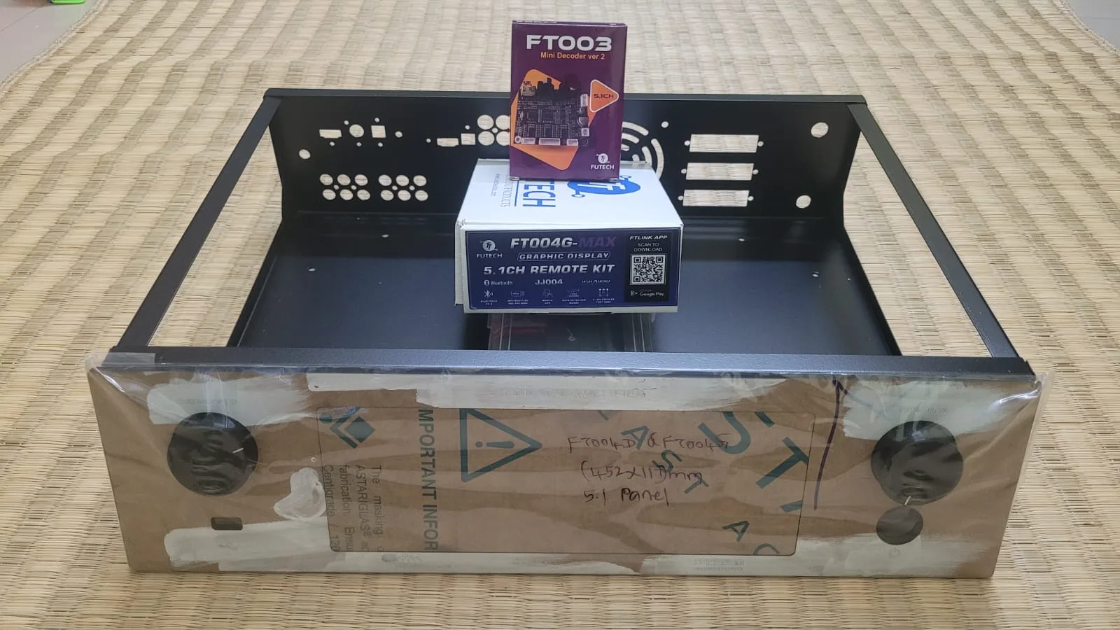 (GT5001) 5.1 Cabinet (4.5" x 12") + FT004G MAX 5.1 Remote Kit + FT003 5.1 Decoder + Matt Black Colour Acrylic Panel