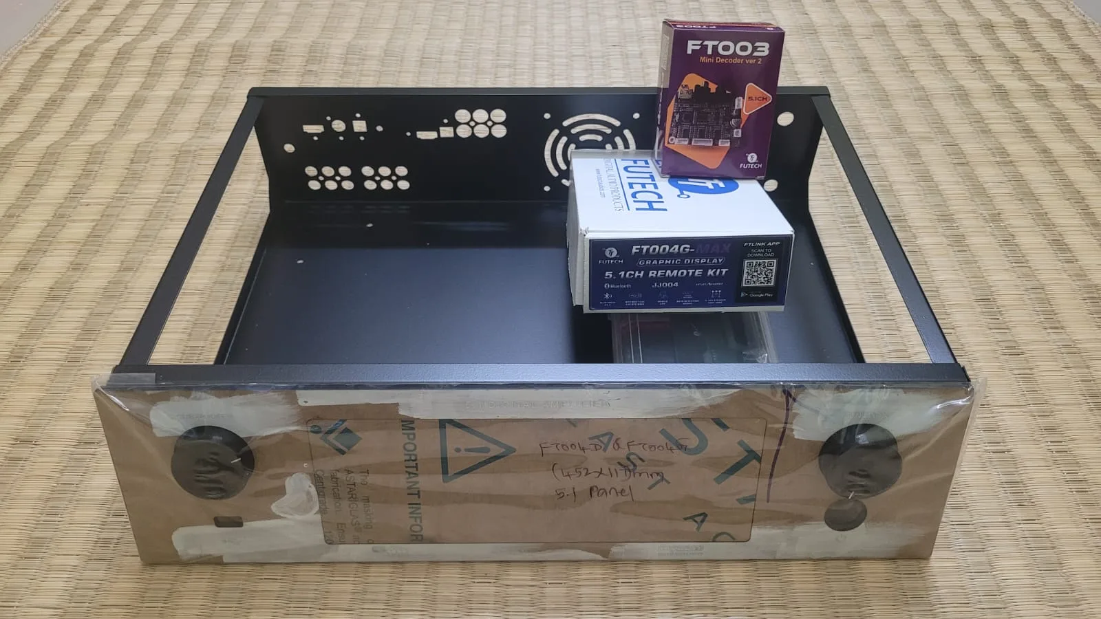 (GT5004) 5.1 Cabinet (4.5" x 12") + FT004G MAX 5.1 Remote Kit + FT003 5.1 Decoder + Matt Black Colour Acrylic Panel