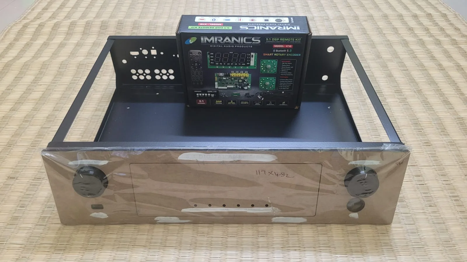 (GT5004) 5.1 Cabinet (4.5" x 12") with Imranics X10 5.1 Remote Kit + Matt Black Colour Acrylic Panel