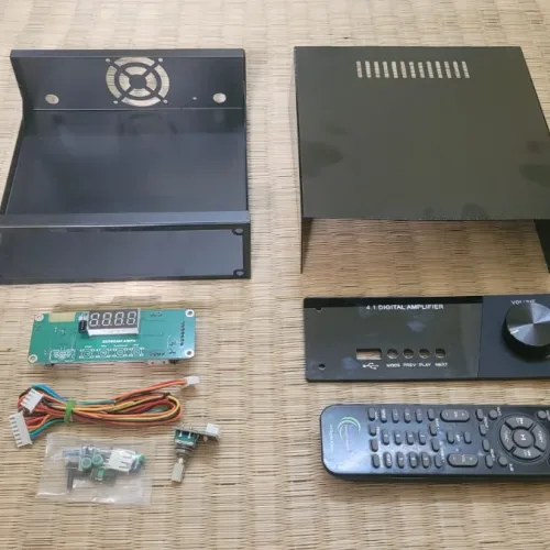 Extreme Amps (EA-205) 4.1 Remote Kit with In-built USB, Bluetooth & FM Including Bass, Treble and Mid Control with Car Stereo Cabinet & Acrylic Panel